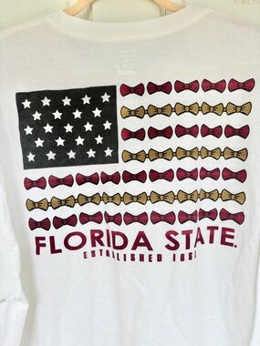 Florida State Seminoles Long Sleeve Shirt XL White FSU Bow Graphic NWOT